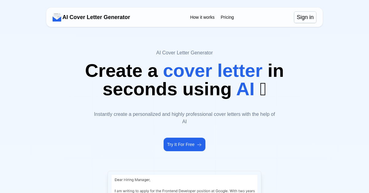 Al Cover Letter Generator